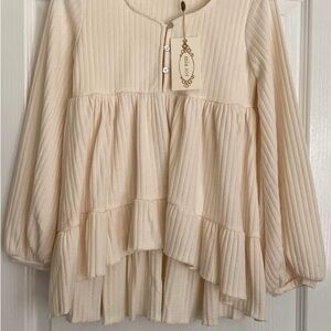 Joyfolie Mia Joy Ola tunic top, girls size 8, new with tags, gardenia color